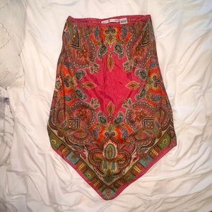 Tommy Hilfiger Vintage Asymmetrical Long Skirt, Paisley Scarf Pattern